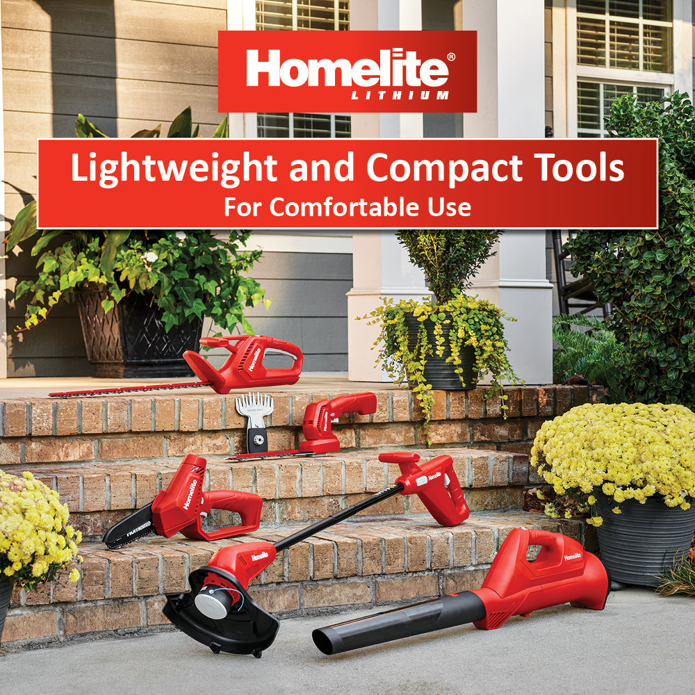 Homelite family tool shot on steps