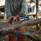 14" 9 AMP Electric Chainsaw cutting wood